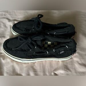 Vans black canvas boat shoe women’s 7.5